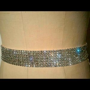 Rhinestone sash bridesmaid belt
